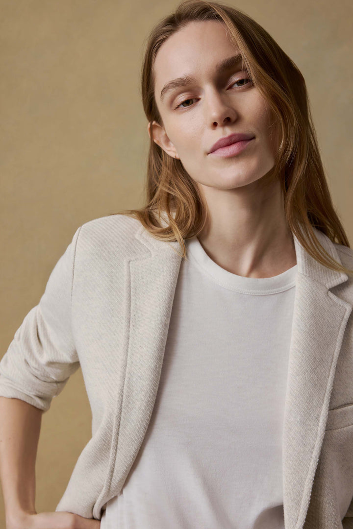 Inlet Knit Blazer - Lt Oatmeal Melange
