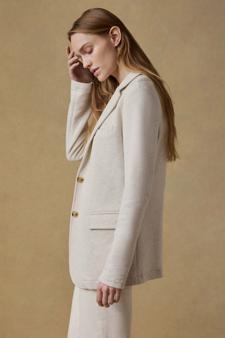 Inlet Knit Blazer - Lt Oatmeal Melange