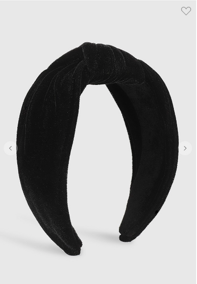 Velvet Knot Headband- Black