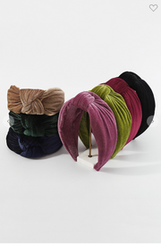Velvet Knot Headband- Mistletoe