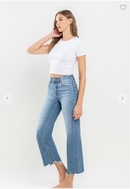 Eva High Rise Crop Wide Leg Jeans