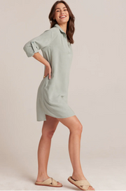 Newport Long Sleeve A-Line Shirt Dress - Oasis Green