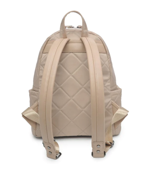 Emma Quilted Backpack- Nude