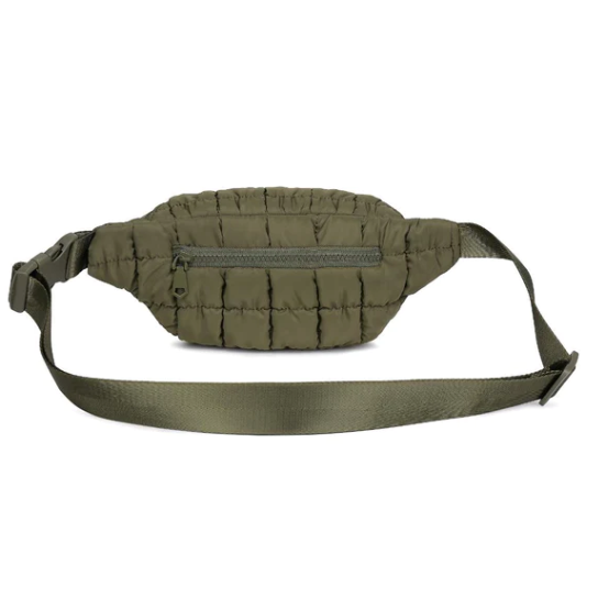 Isabella Quilted Belt Bag- Olive