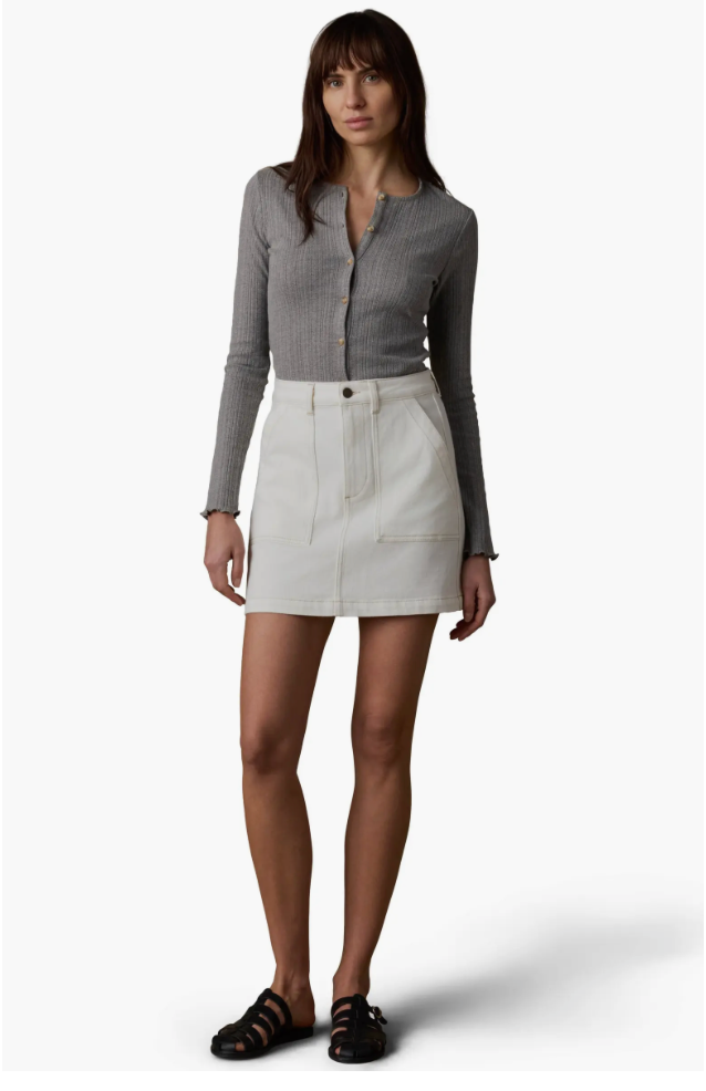 Sunwashed Canvas Utility Skirt - Sea Salt