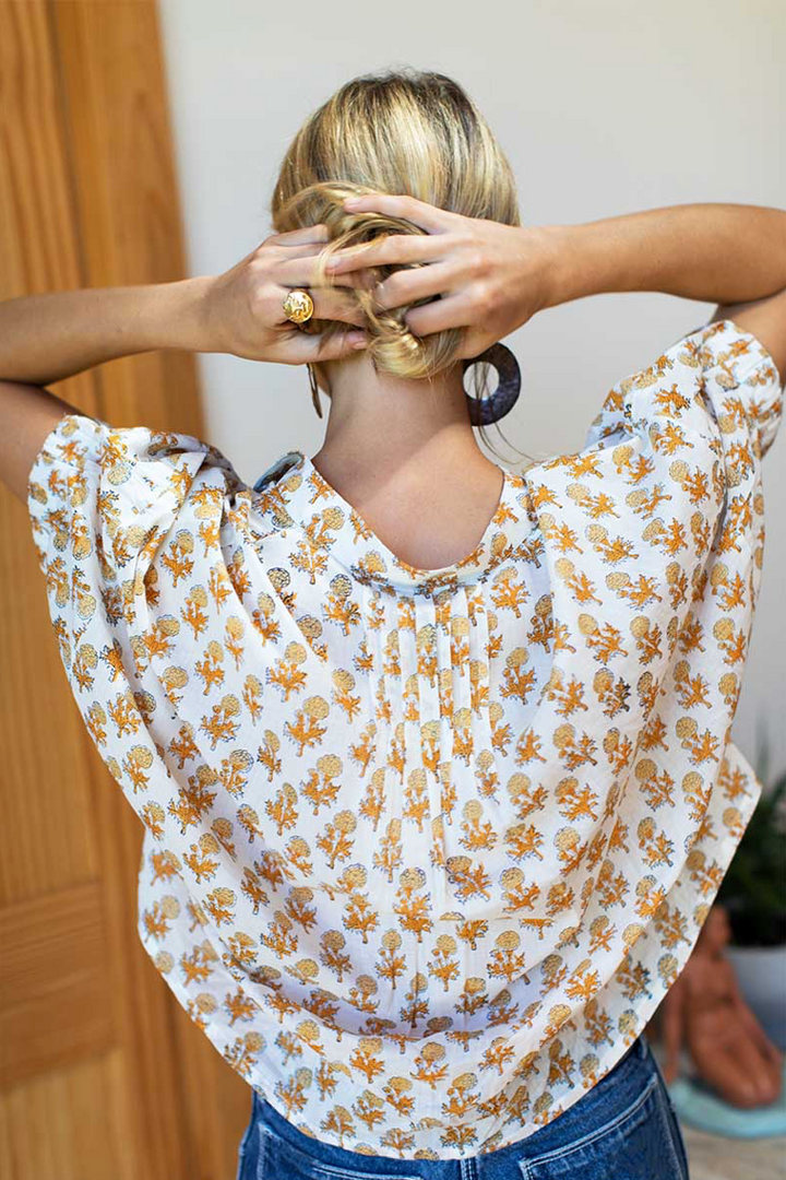 Mandarin Collar Top - Little Marigolds Organic
