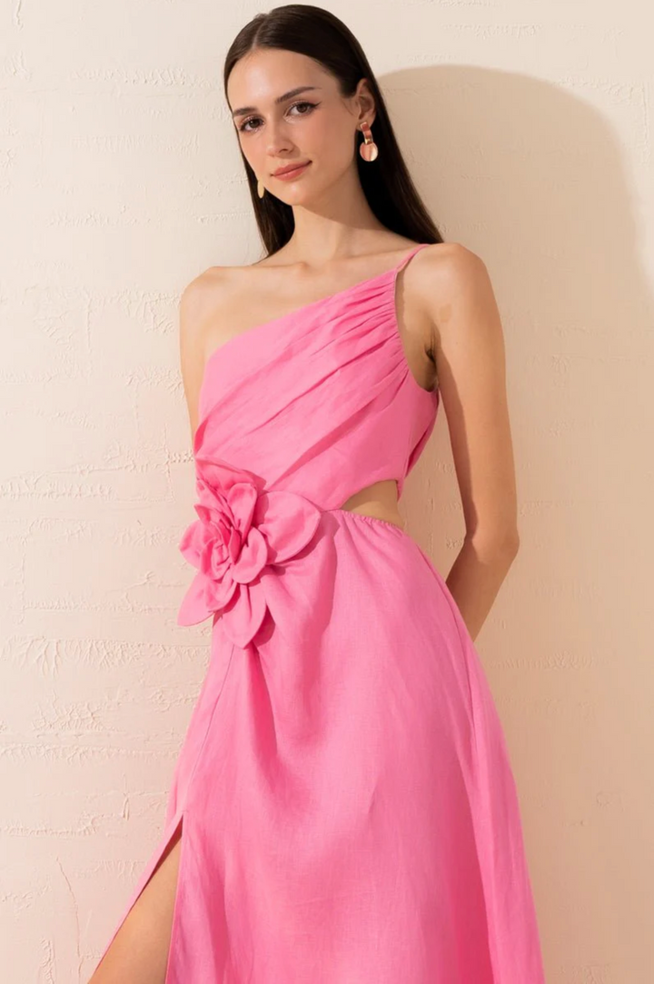 Romy Linen Dress - Pink