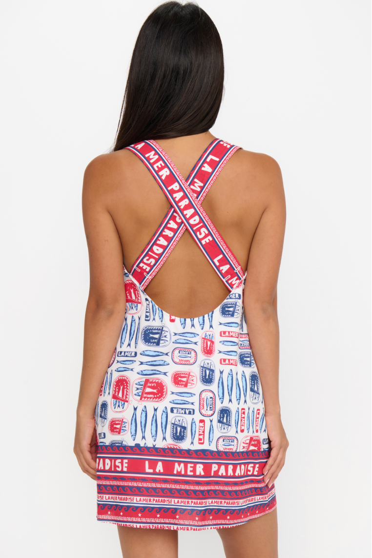 Detour Mini Dress - Sardine Border