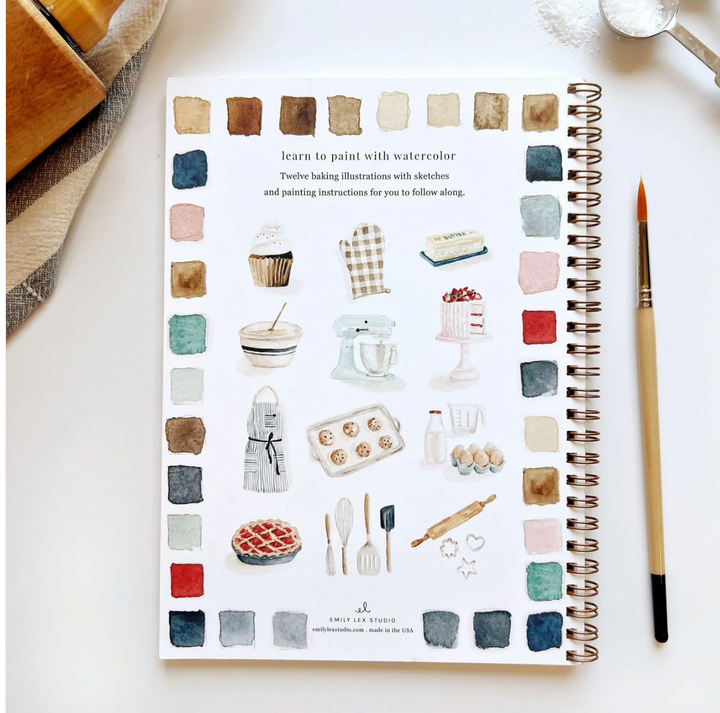 Emily Lex Watercolor Workbook - Baking