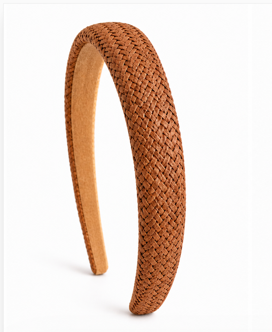 Skinny Natural Rattan Straw Headbands