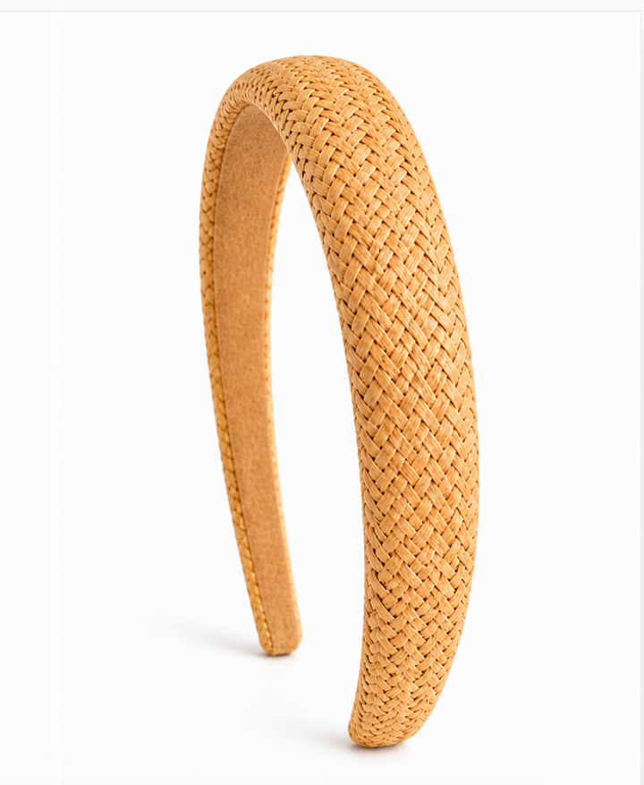 Skinny Natural Rattan Straw Headbands