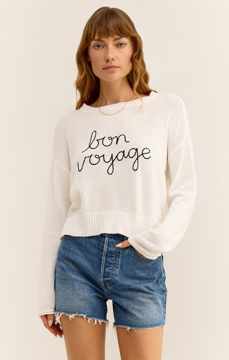 Sienna Bon Voyage Sweater - White