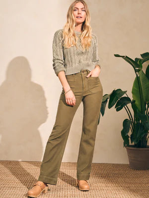 Stretch Terry Patch Pocket Pants - Military Olive