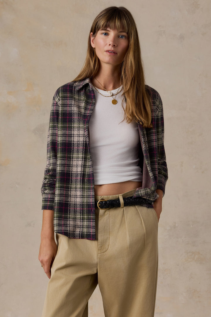 Faherty Legend Sweater Classic Shirt in Sugar Hill Plaid - front