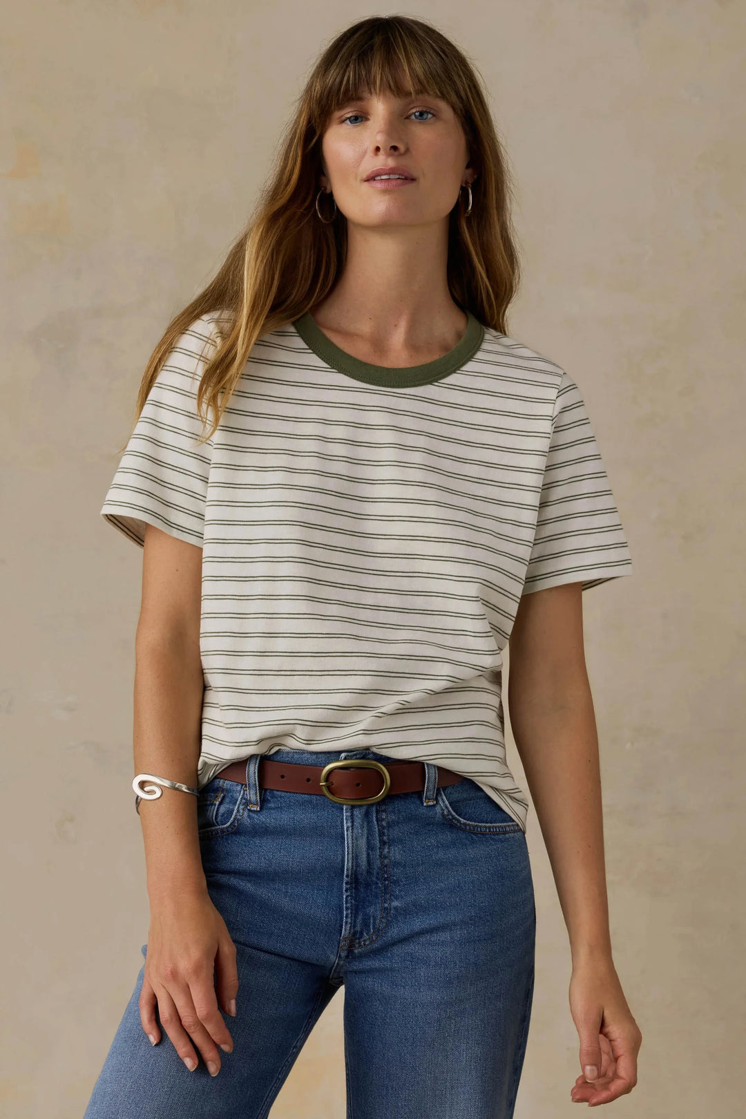 Sunwashed Essential Tee - Four Leaf Clover Stripe