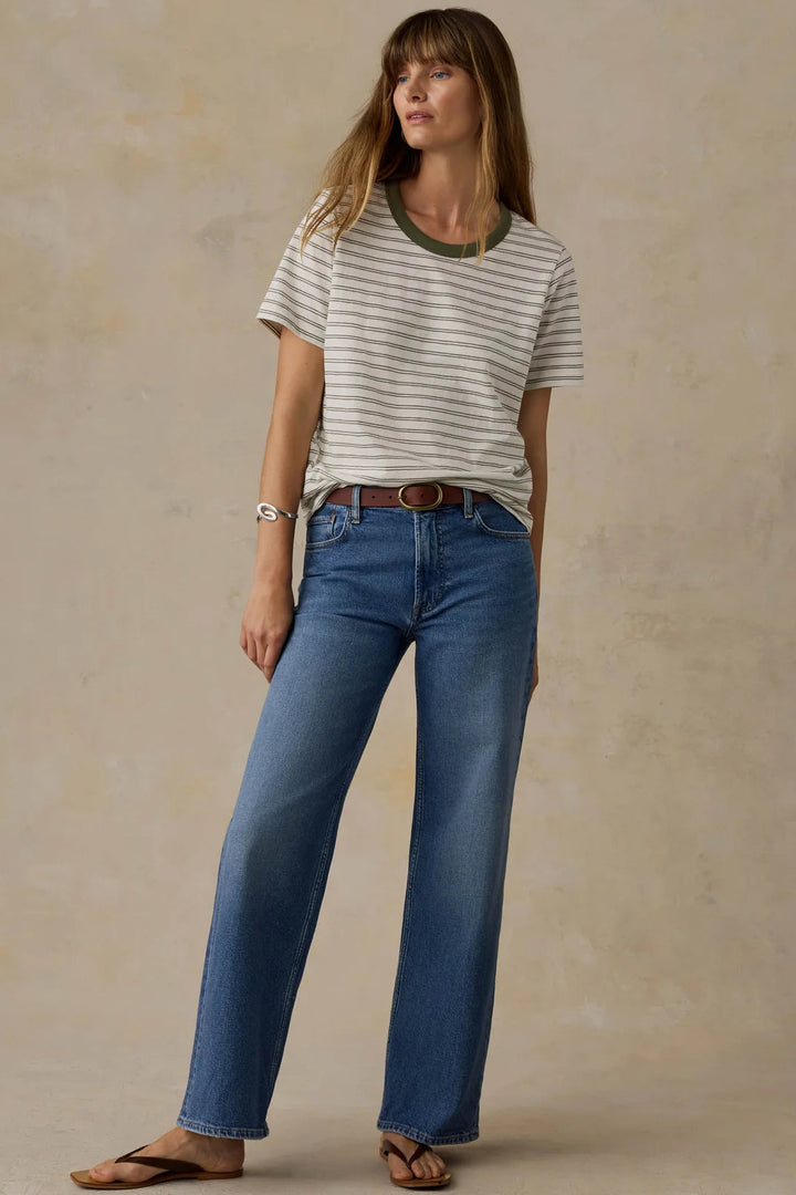 Sunwashed Essential Tee - Four Leaf Clover Stripe