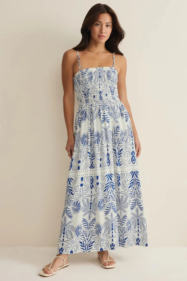 Nadine Palm Maxi Dress Nautical