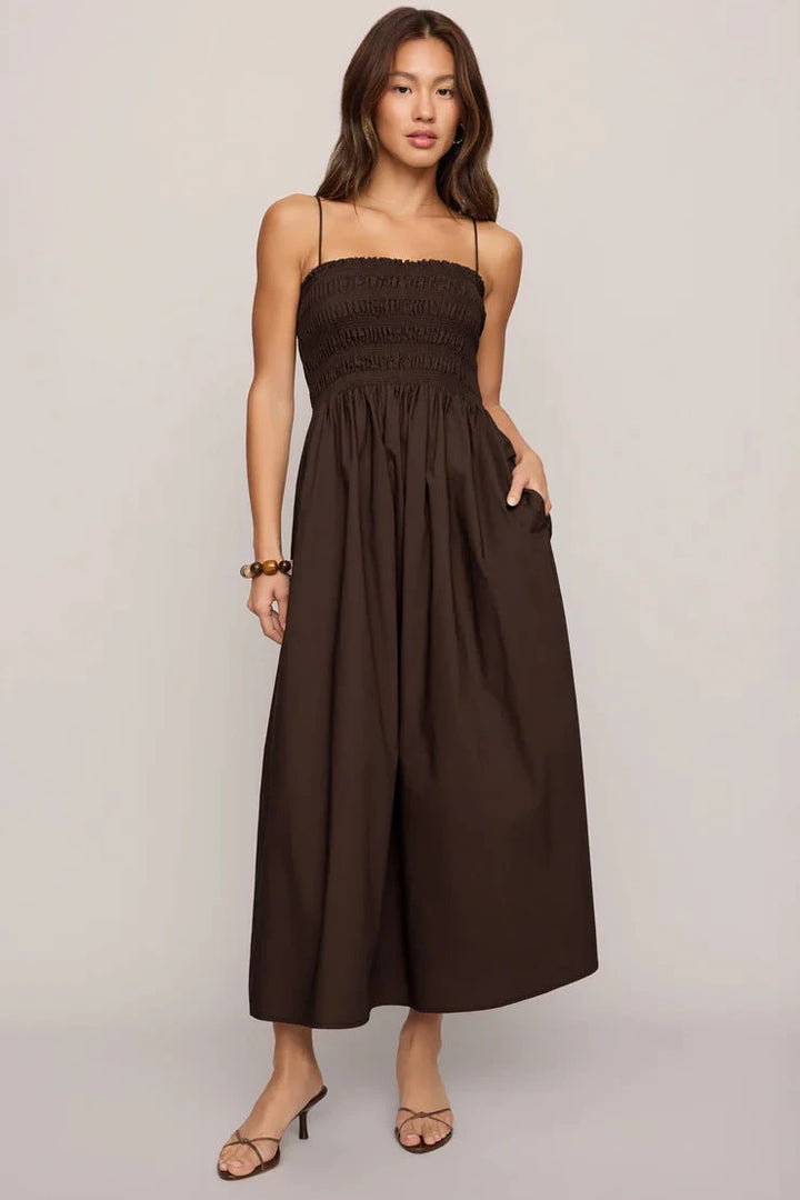 Cornelia Poplin Maxi - Choc Cherry
