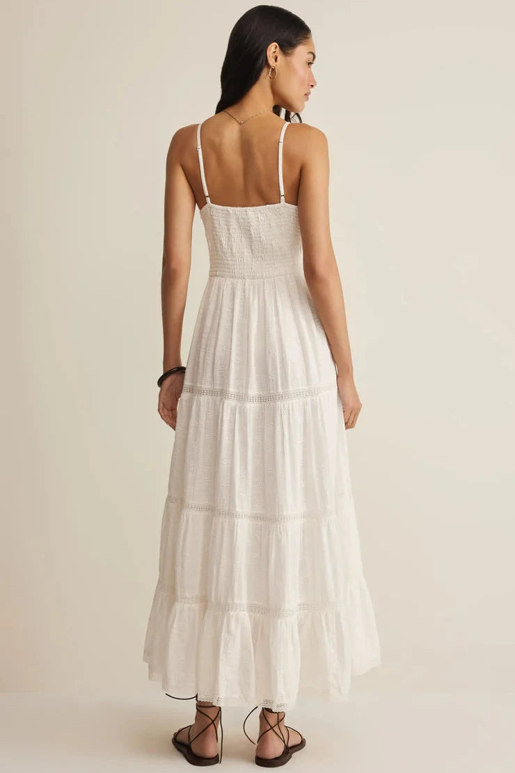 Behati Eyelet Midi Dress - White