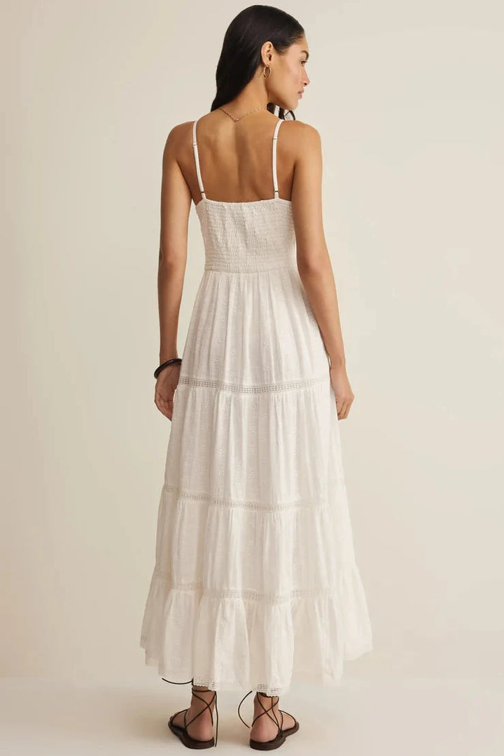 Behati Eyelet Midi Dress - White