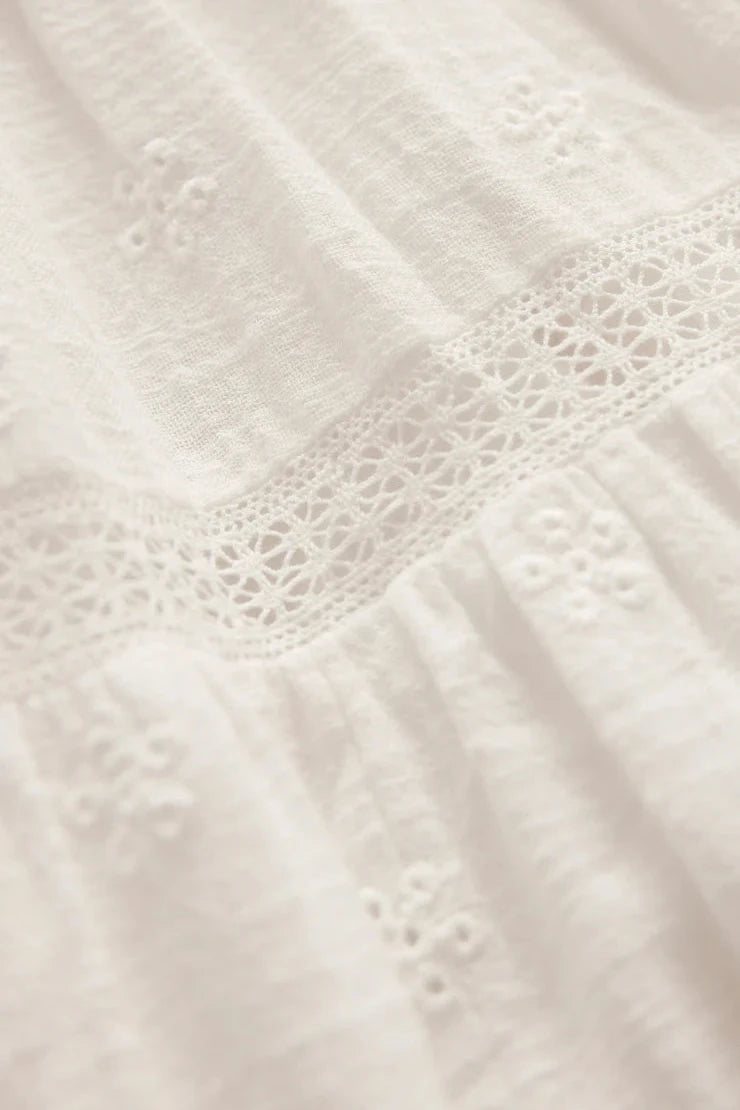 Behati Eyelet Midi Dress - White