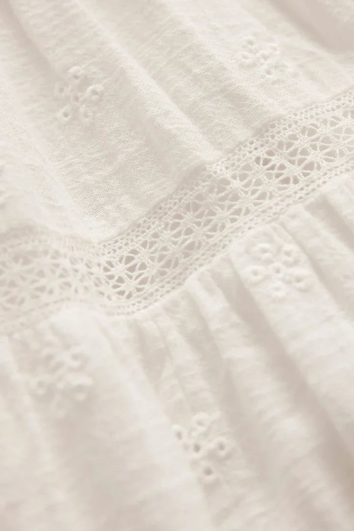 Behati Eyelet Midi Dress - White