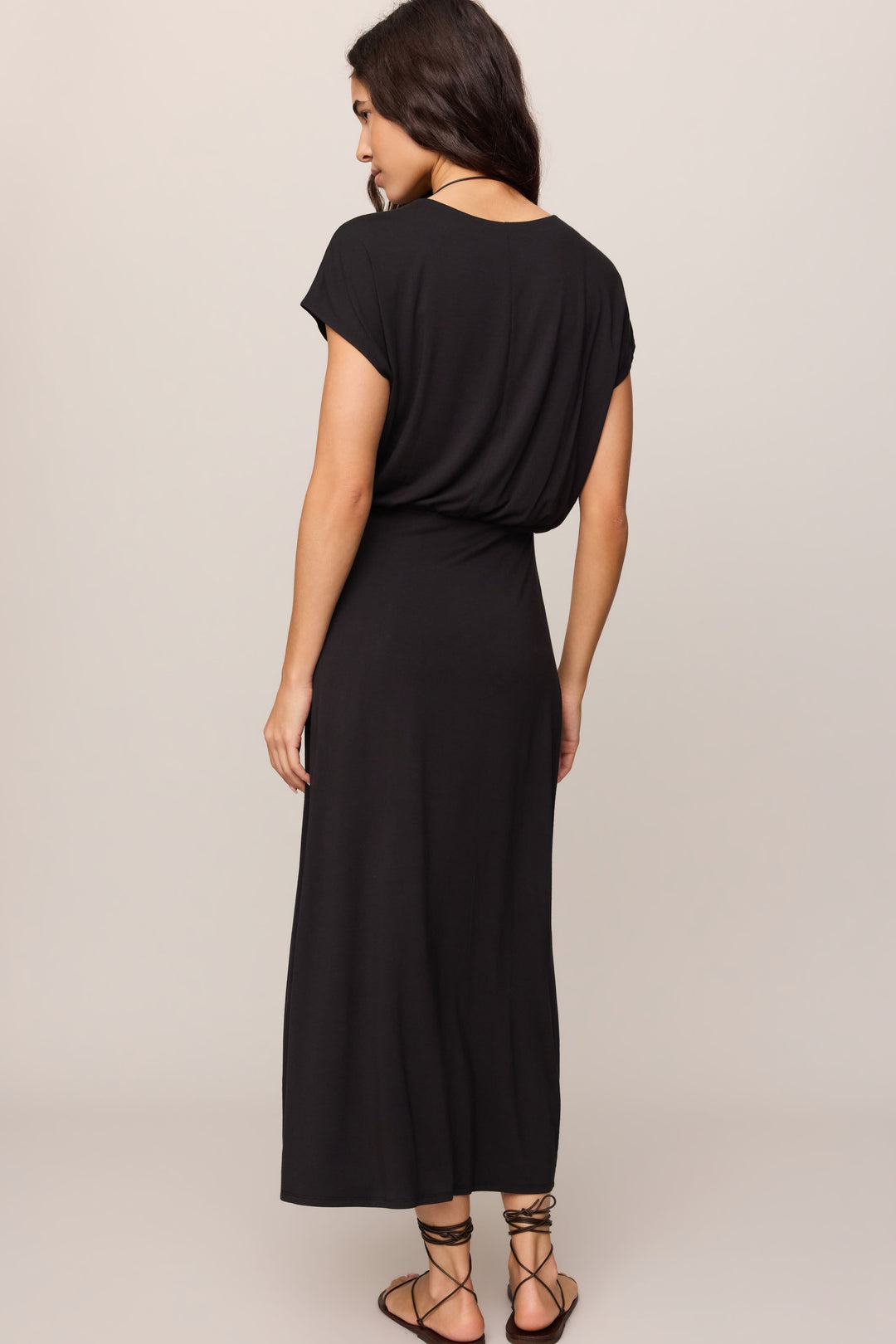Anika Midi Dress - Black - Back