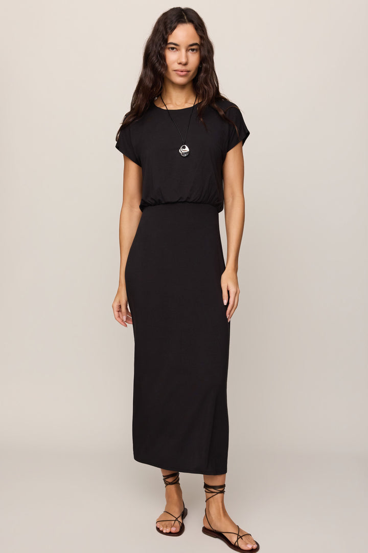 Anika Midi Dress - Black - Side