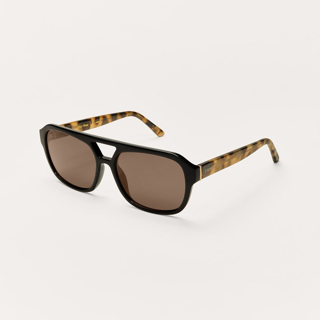 Z Supply After Hour Sunglasses in Black Tort Brown - back