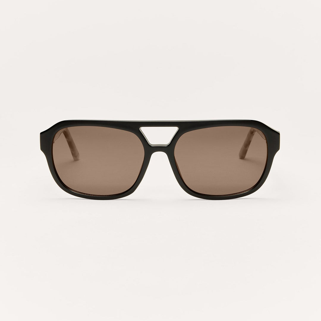 Z Supply After Hour Sunglasses in Black Tort Brown - front