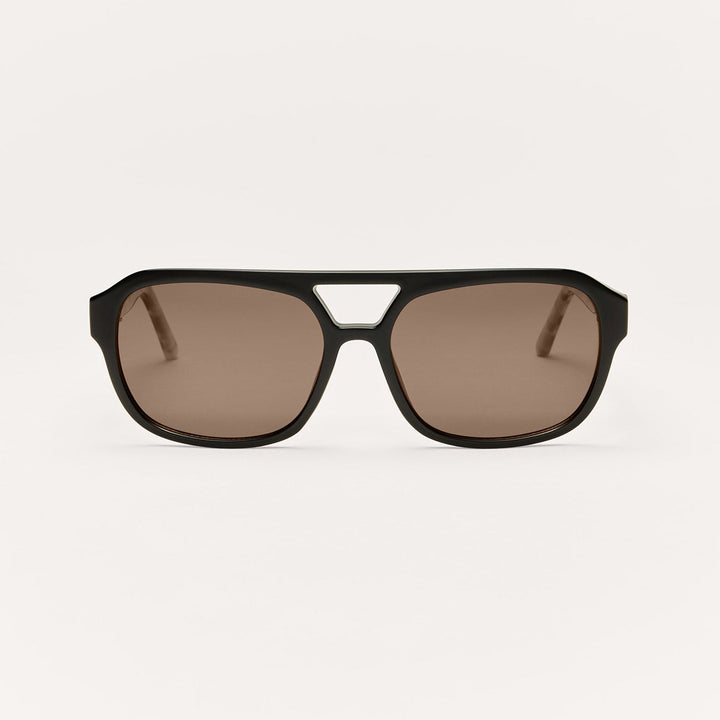 Z Supply After Hour Sunglasses in Black Tort Brown - front
