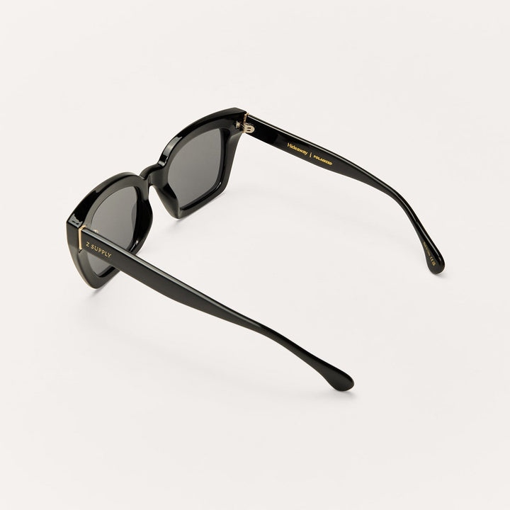 Z Supply Hideaway Sunglasses in Polished Black Grey - detail