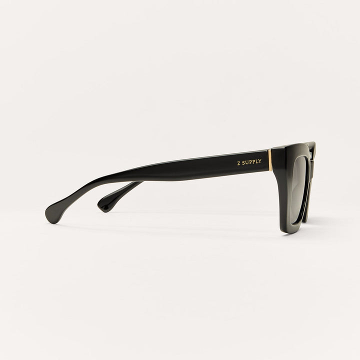 Z Supply Hideaway Sunglasses in Polished Black Grey - side