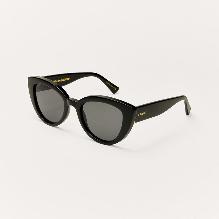 Z Supply Golden Hour Sunglasses in Polished Black Grey - back