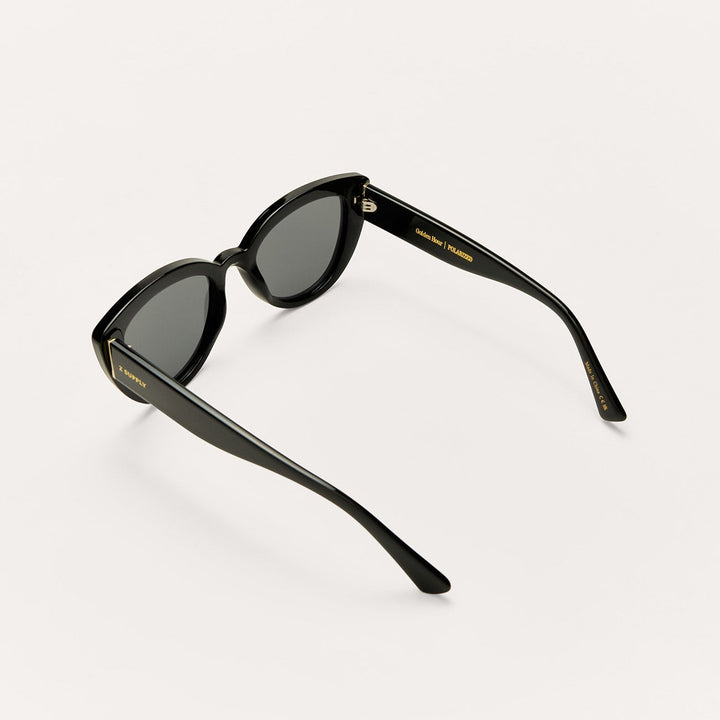 Z Supply Golden Hour Sunglasses in Polished Black Grey - detail