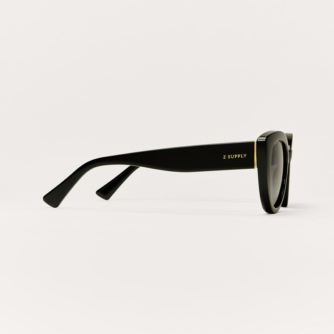 Z Supply Golden Hour Sunglasses in Polished Black Grey - side