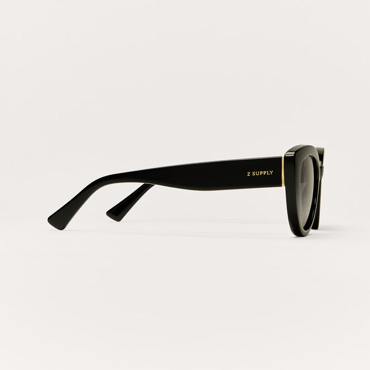 Z Supply Golden Hour Sunglasses in Polished Black Grey - side