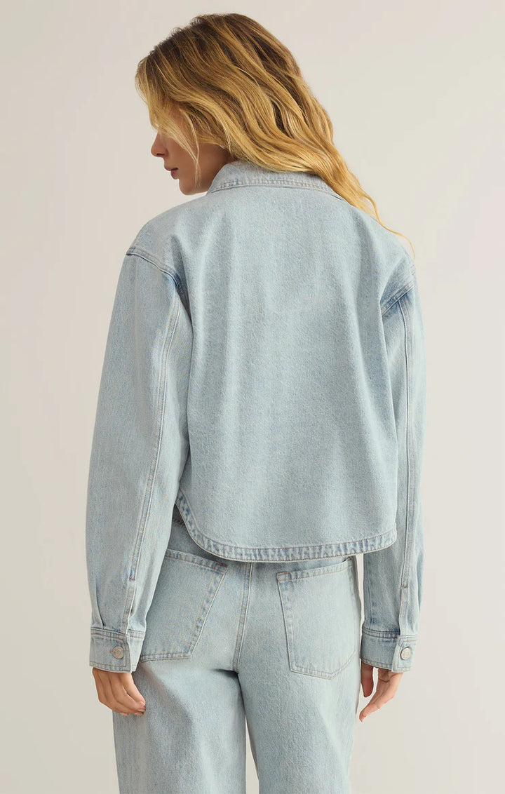All Day Cropped Denim Jacket - Faded Indigo