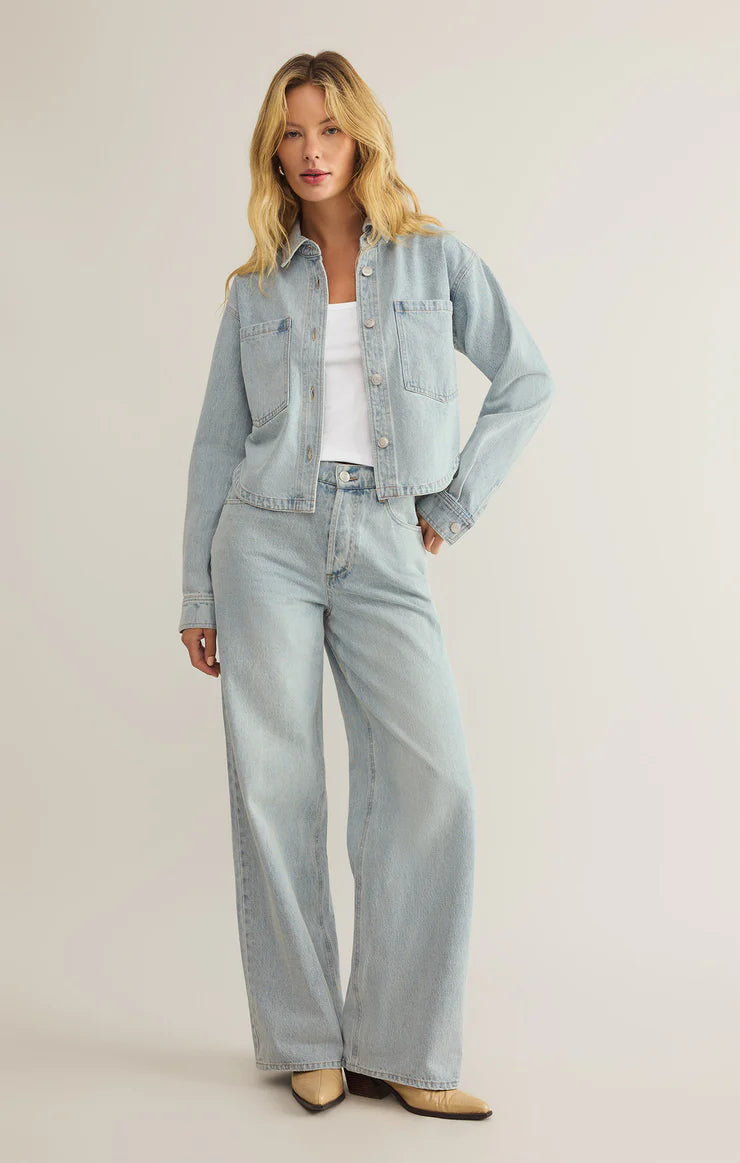 All Day Cropped Denim Jacket - Faded Indigo