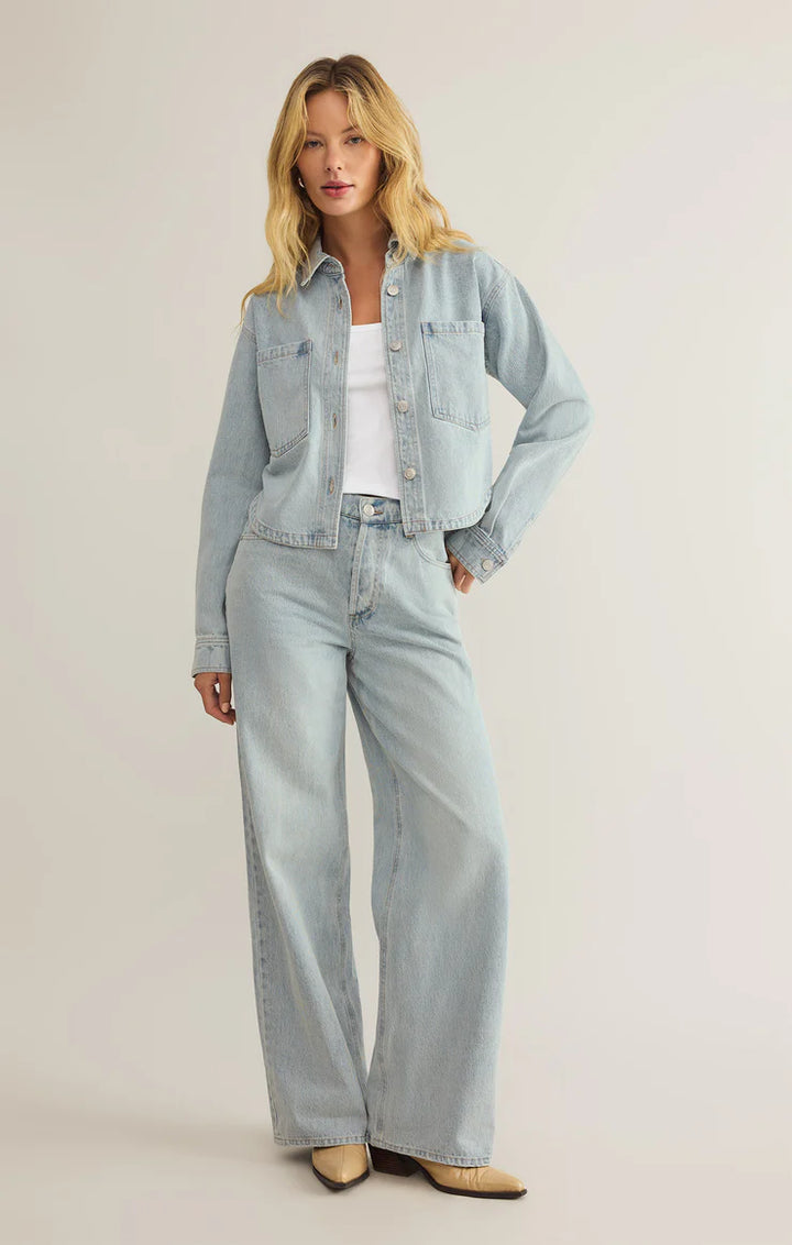 All Day Cropped Denim Jacket - Faded Indigo