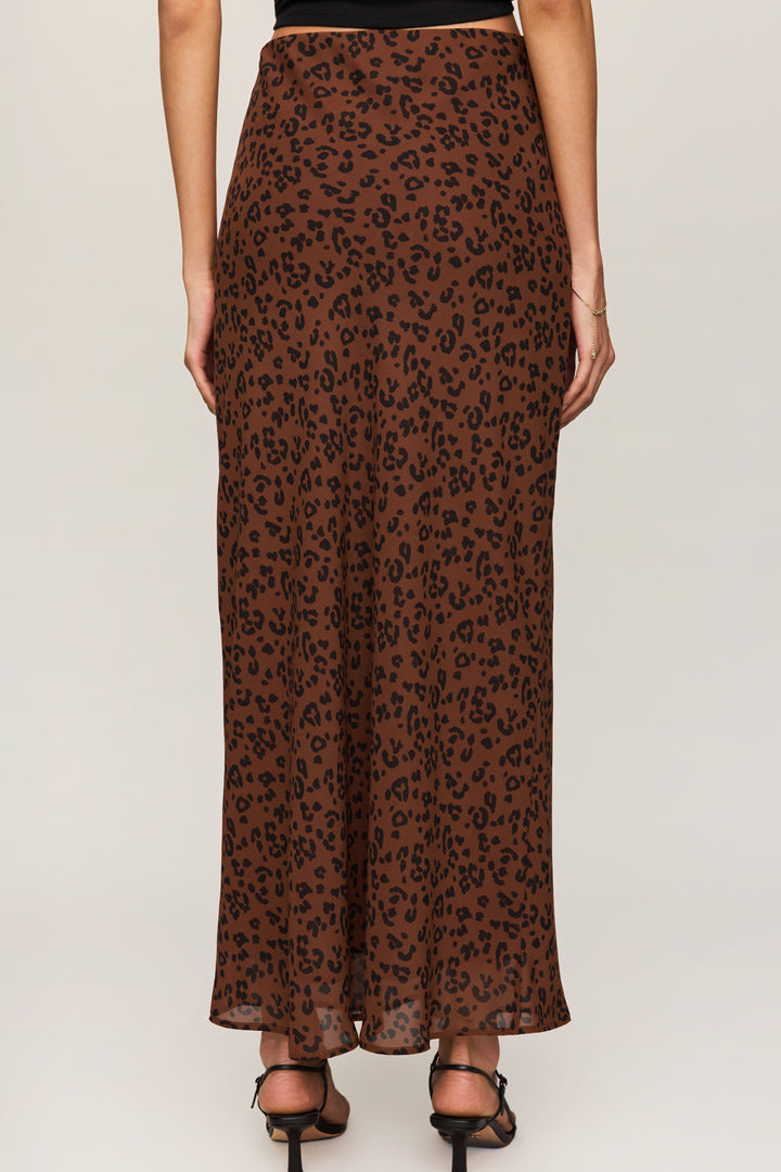 Z Supply Europa Leopard Maxi Skirt in Burnt Umber - back