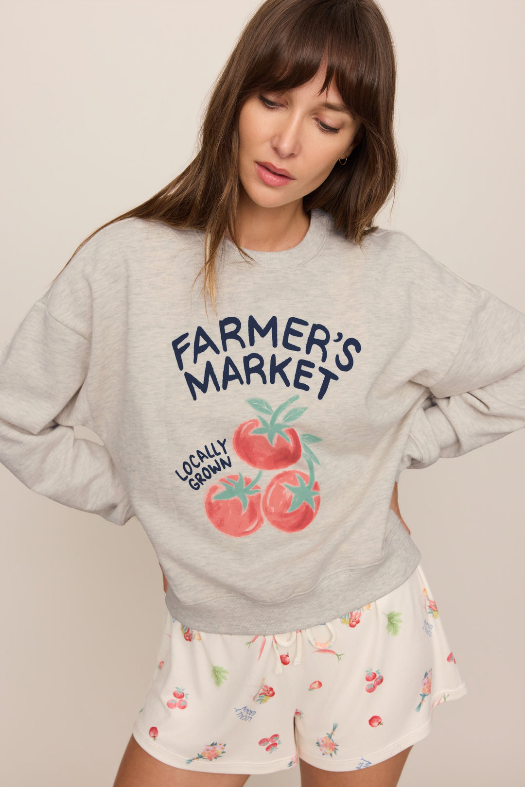 Home Grown Sweatshirt - Feather Grey - Detail