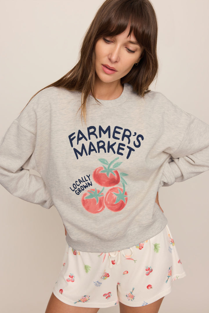 Home Grown Sweatshirt - Feather Grey - Detail