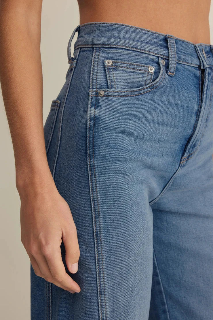 Luna High Rise Bowed Crop - Eternity