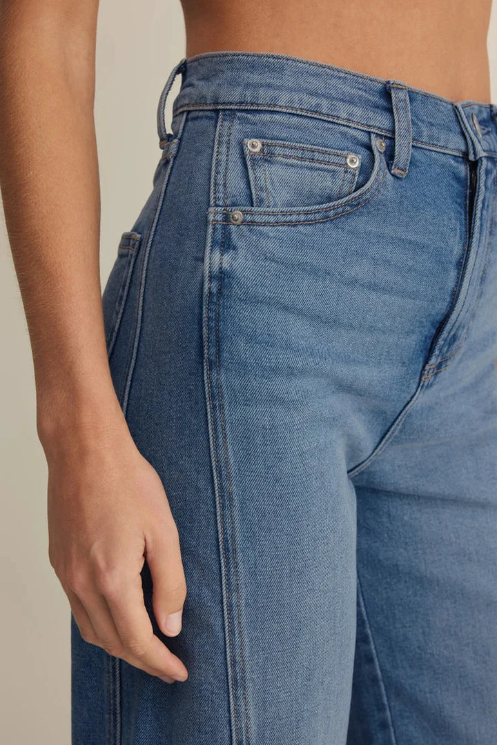 Luna High Rise Bowed Crop - Eternity