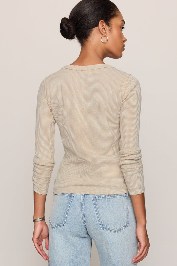 Z Supply Arlet Mini Thermal Top in Soft Ecru - back