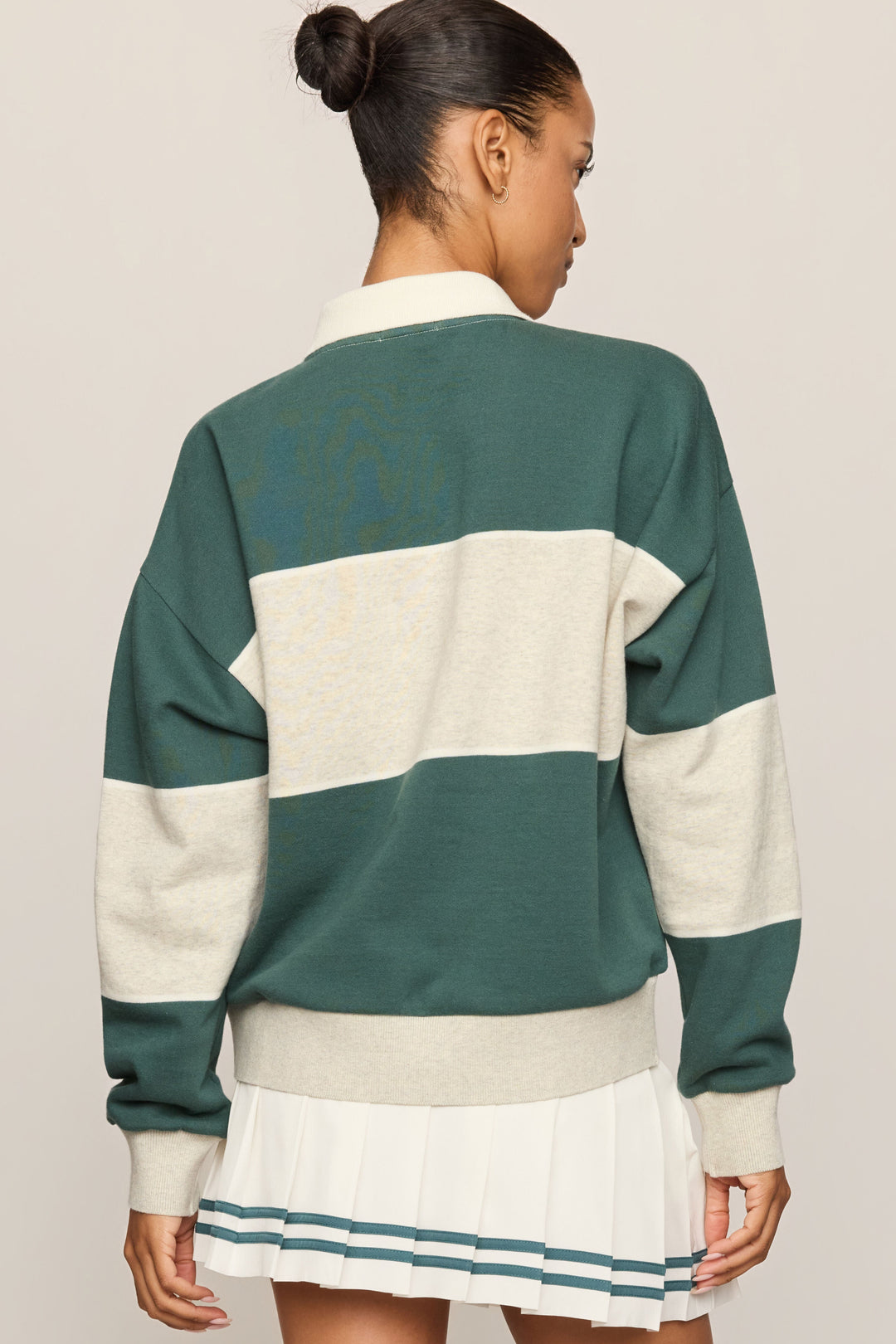 Study Break Polo Sweatshirt - Heather Grey - Back