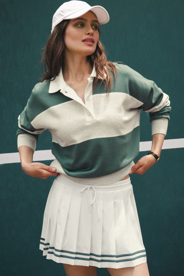 Study Break Polo Sweatshirt - Heather Grey - Campaign