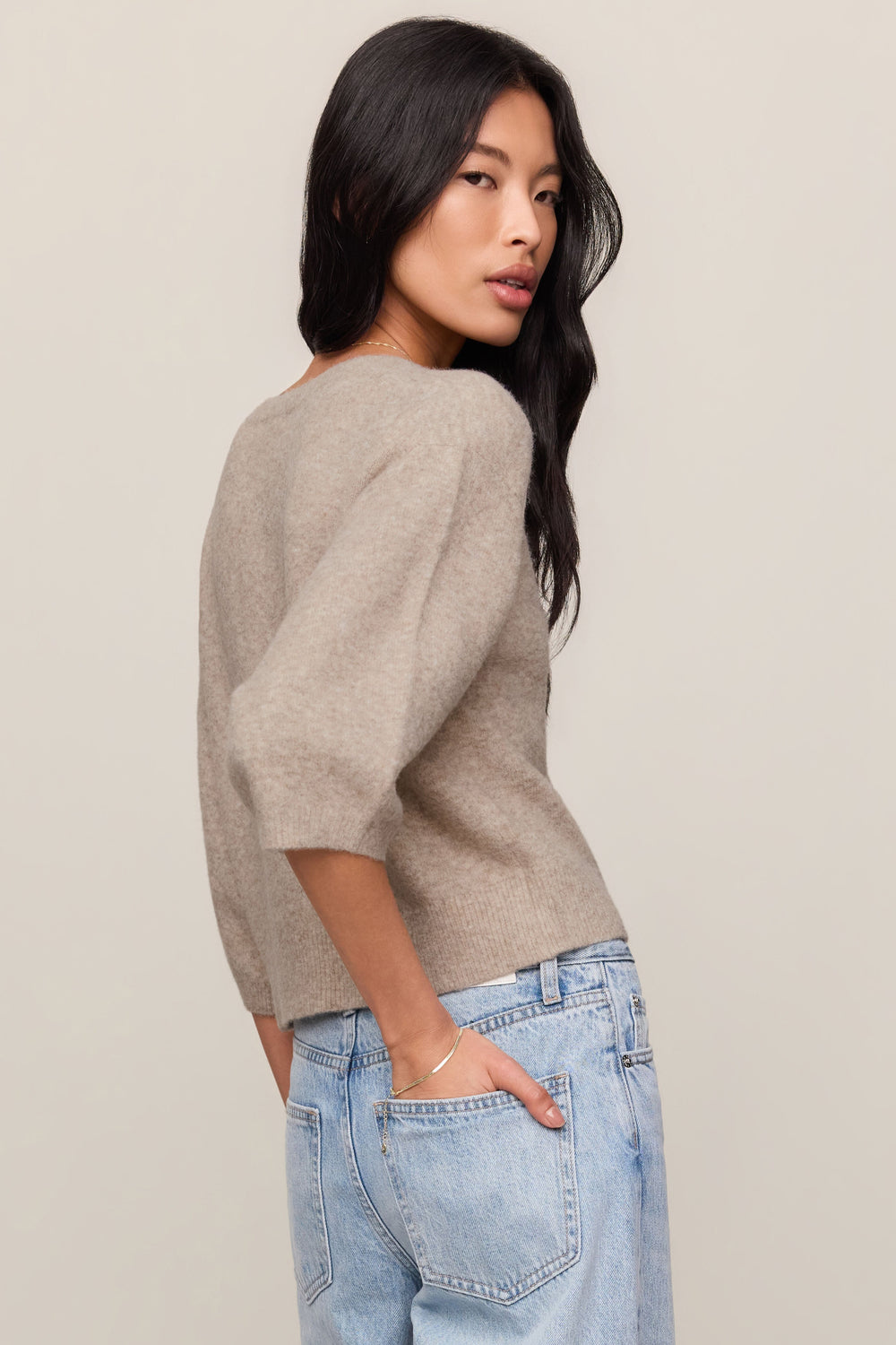 Valor Cardigan - Natural Heather - Back