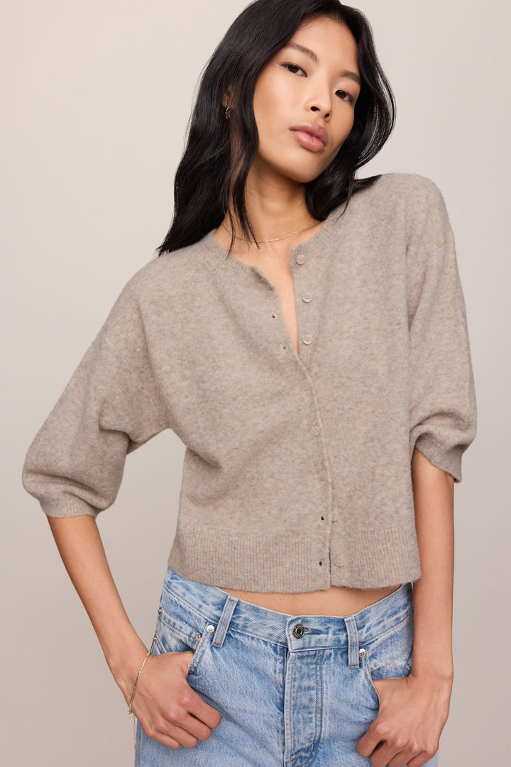 Valor Cardigan - Natural Heather - Detail
